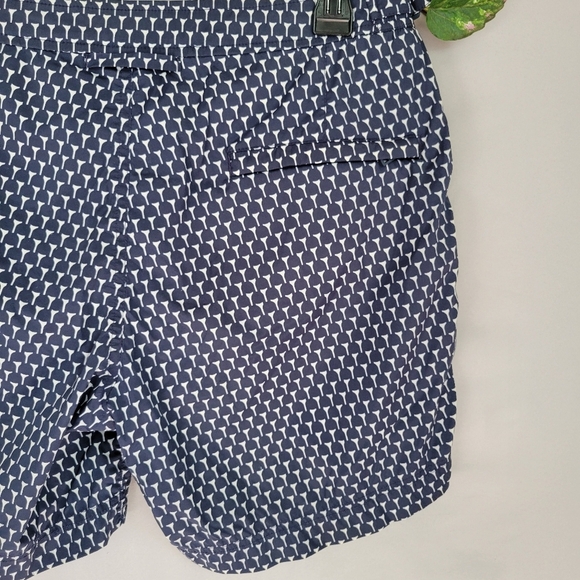 Orlebar Brown Navy and White Paterned Bulldog Swim Shorts - Picture 6 of 13